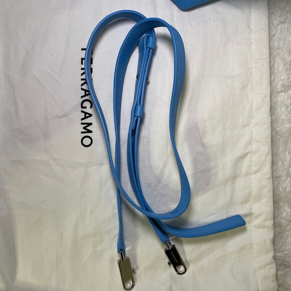 Ferragamo Large Hug Soft Crossbody Bag in Azur (bright blue), silver hardware - Picture 10 of 12